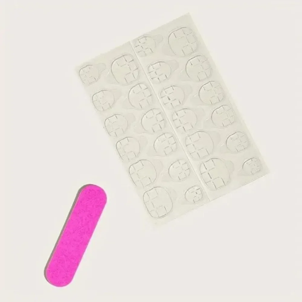 White Press-On Finger Nails - 24 Pieces